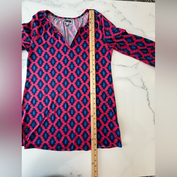 Mud Pie geometric Pink and Blue Tunic Dress size Small - Picture 6 of 7